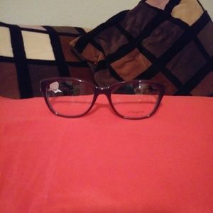 Coach burgundy frame with clear lenses